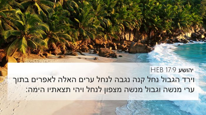 יהושע 17:9 HEB 4K Wallpaper - וירד הגבול נחל קנה נגבה - 4K Wallpaper Bible Verse