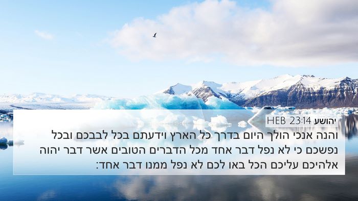 יהושע 23:14 HEB 4K Wallpaper - והנה אנכי הולך היום בדרך כל - 4K Wallpaper Bible Verse