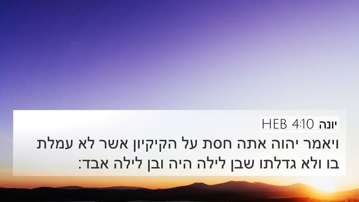 יונה 4:10 HEB Bible Verse Image