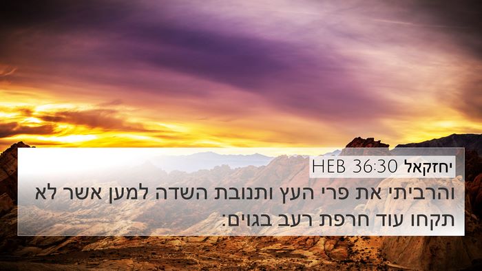 יחזקאל 36:30 HEB Bible Verse Image