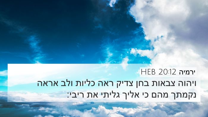 ירמיה 20:12 HEB Bible Verse Image
