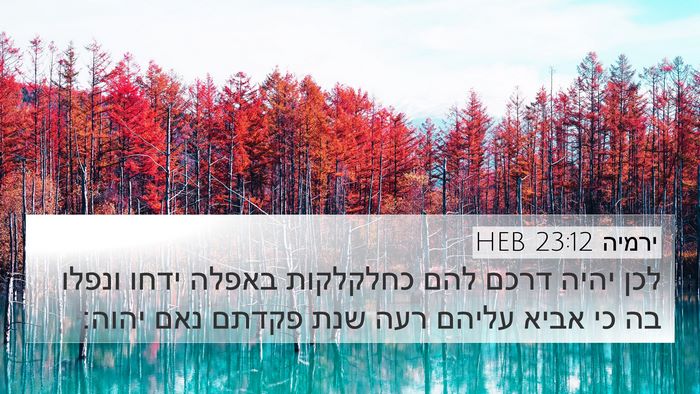 ירמיה 23:12 HEB Bible Verse Image