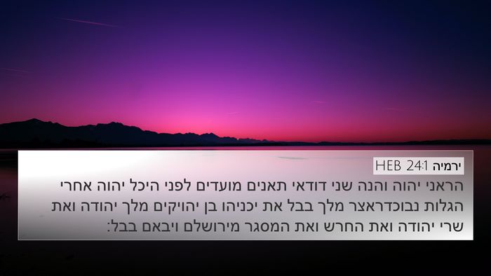 ירמיה 24:1 HEB 4K Wallpaper - הראני יהוה והנה שני דודאי - 4K Wallpaper Bible Verse
