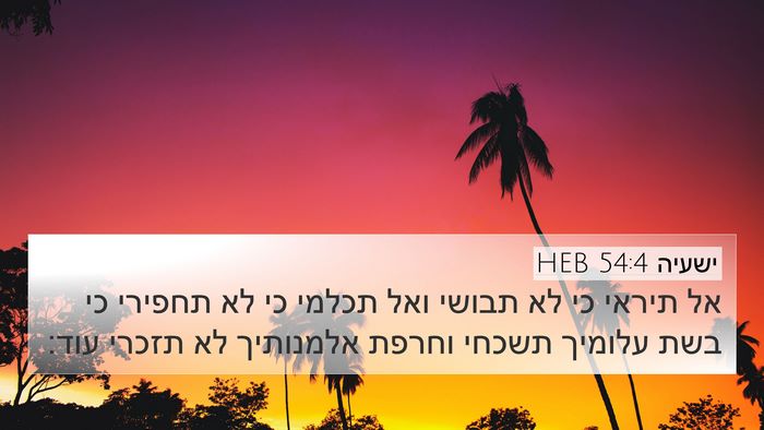 ישעיה 54:4 HEB Bible Verse Image