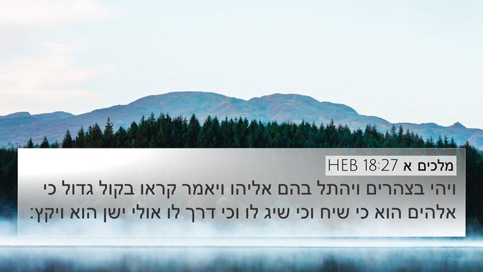 מלכים א 18:27 HEB Bible Verse Image