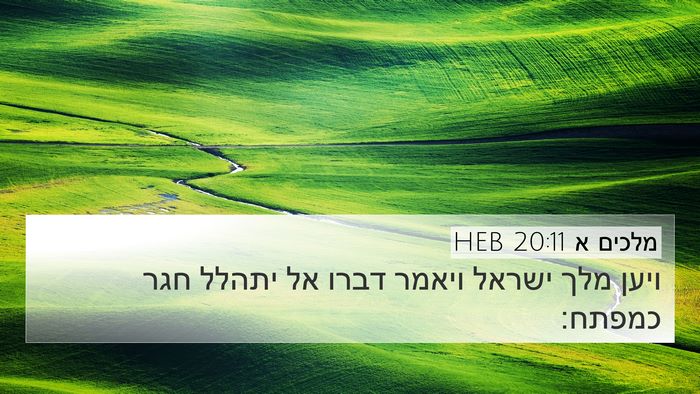 מלכים א 20:11 HEB Bible Verse Image