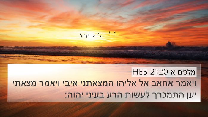 מלכים א 21:20 HEB Bible Verse Image