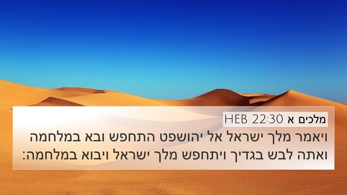 מלכים א 22:30 HEB Bible Verse Image