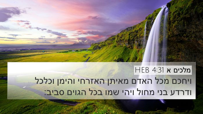 מלכים א 4:31 HEB Bible Verse Image