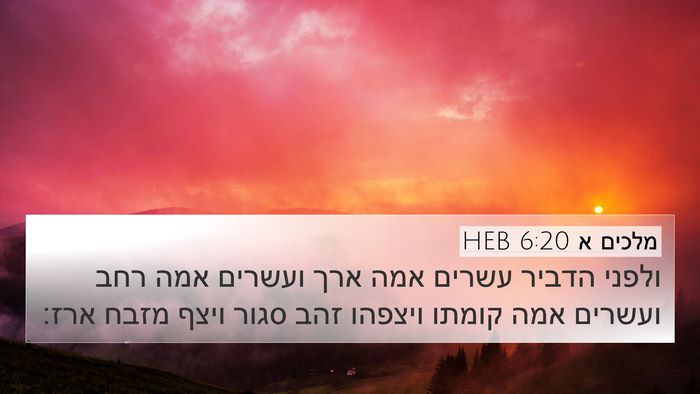 מלכים א 6:20 HEB Bible Verse Image
