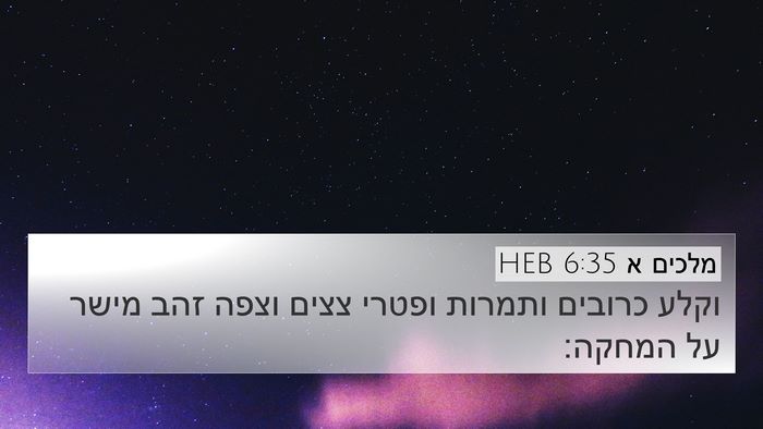 מלכים א 6:35 HEB Bible Verse Image