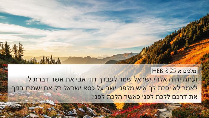 מלכים א 8:25 HEB Bible Verse Image