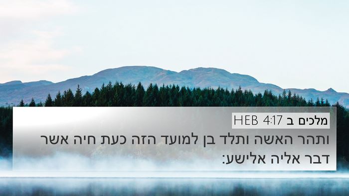 מלכים ב 4:17 HEB 4K Wallpaper - ותהר האשה ותלד בן למועד הזה - 4K Wallpaper Bible Verse