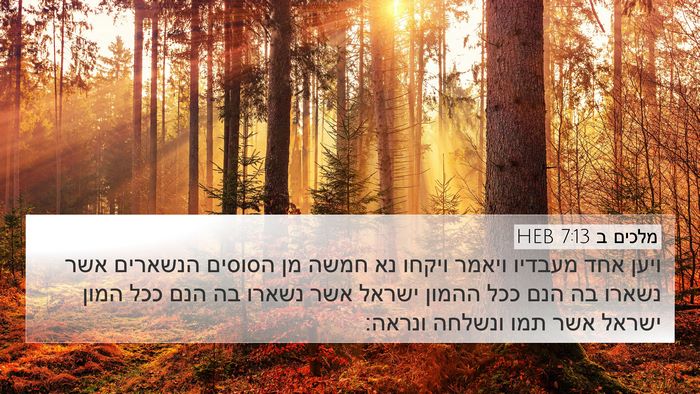 מלכים ב 7:13 HEB Bible Verse Image
