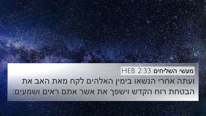 מעשי השליחים 2:33 HEB Bible Verse Image