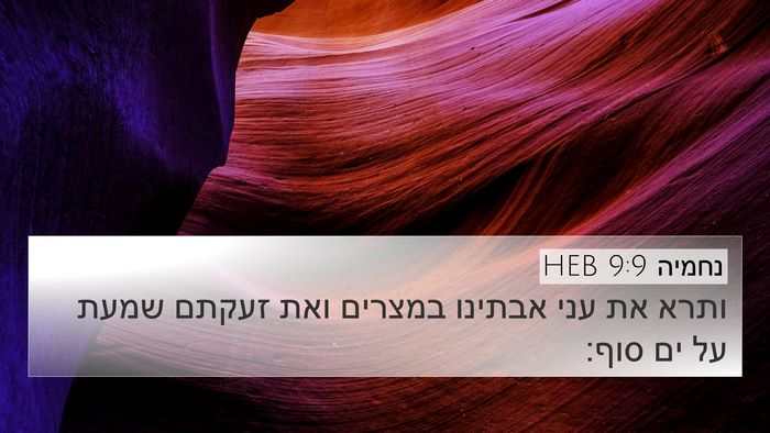 נחמיה 9:9 HEB Bible Verse Image