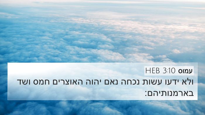 עמוס 3:10 HEB Bible Verse Image