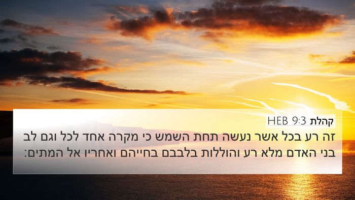 קהלת 9:3 HEB Bible Verse Image