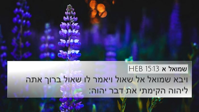 שמואל א 15:13 HEB Bible Verse Image