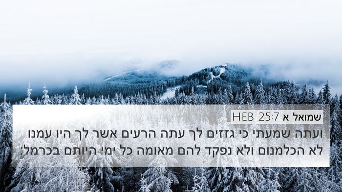 שמואל א 25:7 HEB Bible Verse Image