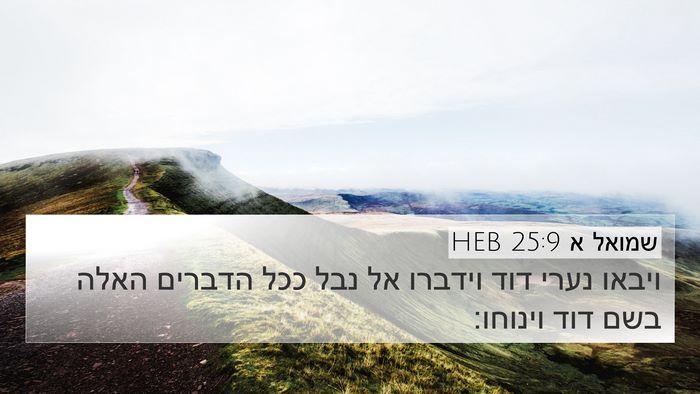 שמואל א 25:9 HEB 4K Wallpaper - ויבאו נערי דוד וידברו אל - 4K Wallpaper Bible Verse