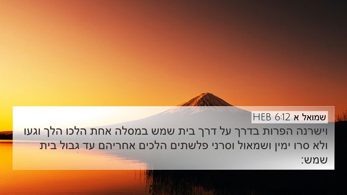 שמואל א 6:12 HEB Bible Verse Image