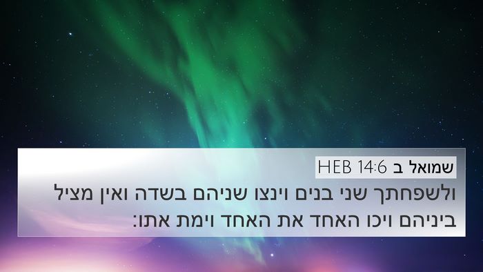 שמואל ב 14:6 HEB 4K Wallpaper - ולשפחתך שני בנים וינצו - 4K Wallpaper Bible Verse