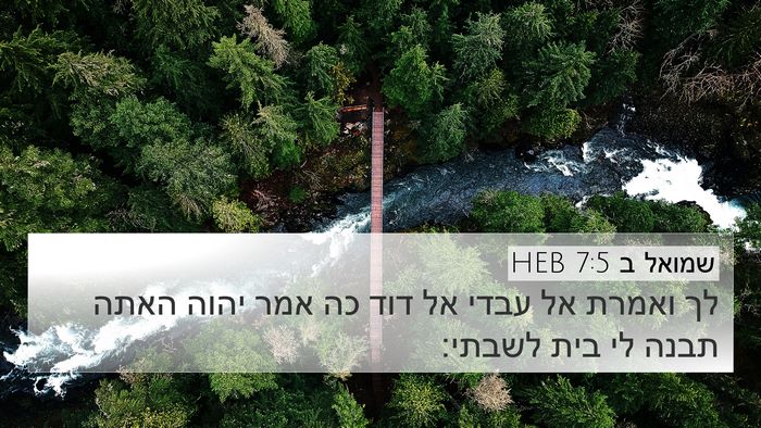 שמואל ב 7:5 HEB 4K Wallpaper - לך ואמרת אל עבדי אל דוד כה - 4K Wallpaper Bible Verse