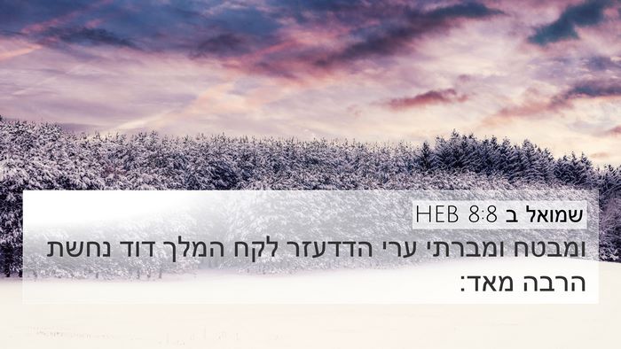 שמואל ב 8:8 HEB 4K Wallpaper - ומבטח ומברתי ערי הדדעזר - 4K Wallpaper Bible Verse