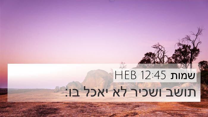 שמות 12:45 HEB 4K Wallpaper - תושב ושכיר לא יאכל - 4K Wallpaper Bible Verse