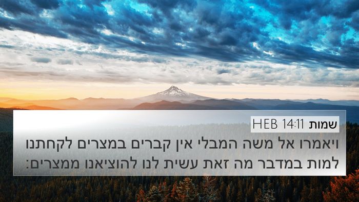 שמות 14:11 HEB Bible Verse Image