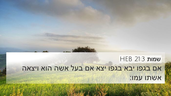 שמות 21:3 HEB 4K Wallpaper - אם בגפו יבא בגפו יצא אם בעל - 4K Wallpaper Bible Verse