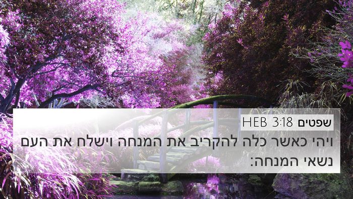 שפטים 3:18 HEB 4K Wallpaper - ויהי כאשר כלה להקריב את - 4K Wallpaper Bible Verse