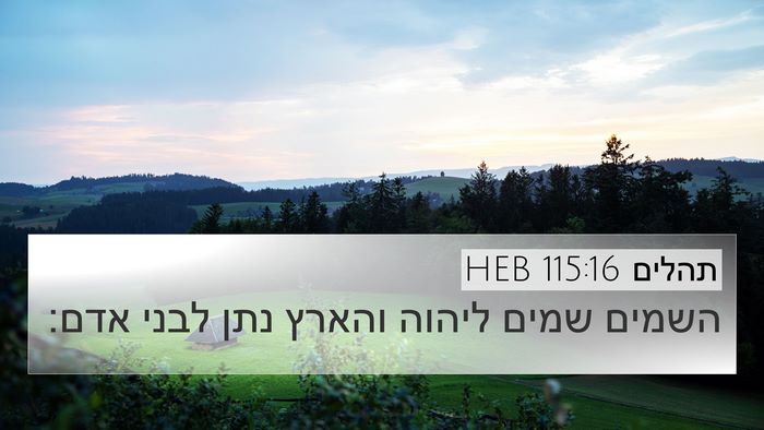 תהלים 115:16 HEB Bible Verse Image