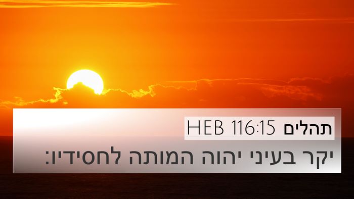 תהלים 116:15 HEB Bible Verse Image