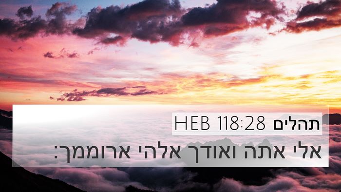 תהלים 118:28 HEB Bible Verse Image