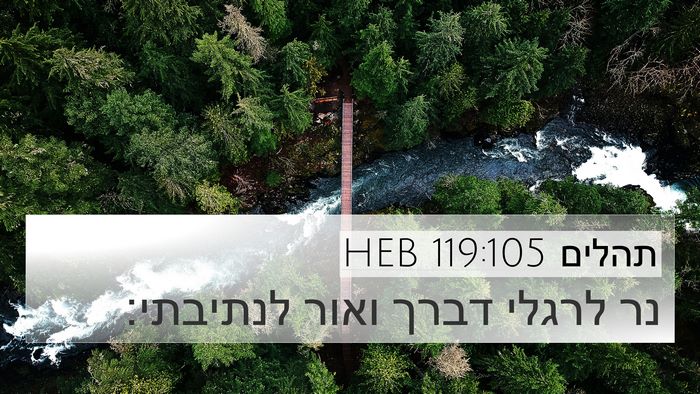 תהלים 119:105 HEB Bible Verse Image