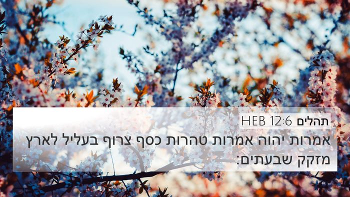 תהלים 12:6 HEB Bible Verse Image
