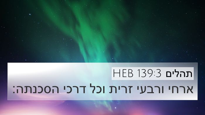 תהלים 139:3 HEB Bible Verse Image