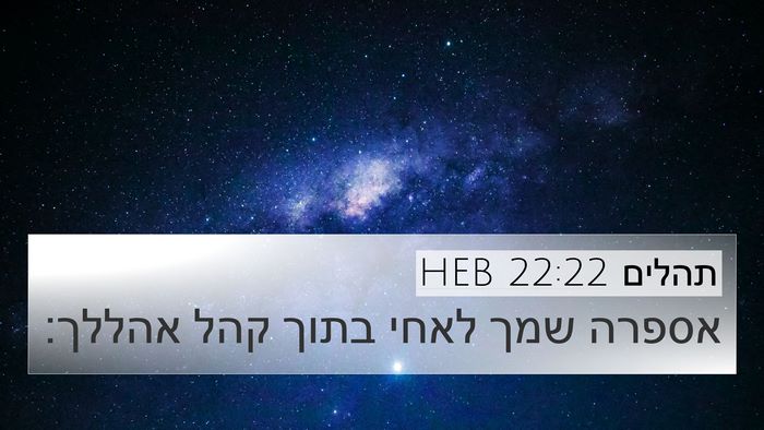 תהלים 22:22 HEB Bible Verse Image