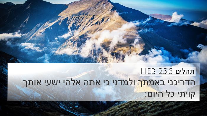 תהלים 25:5 HEB Bible Verse Image