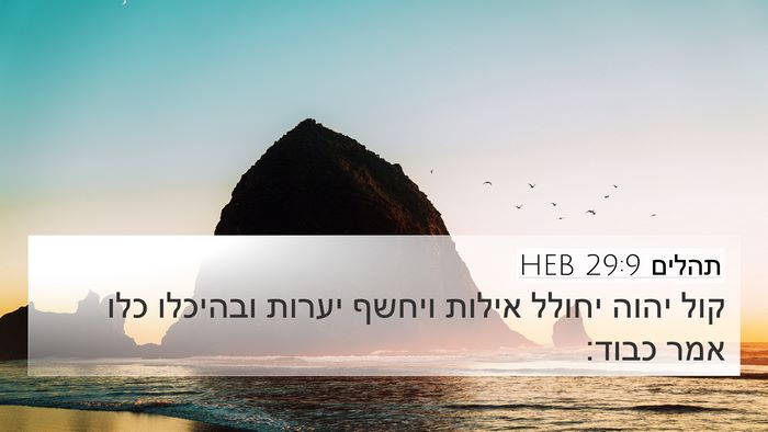 תהלים 29:9 HEB Bible Verse Image