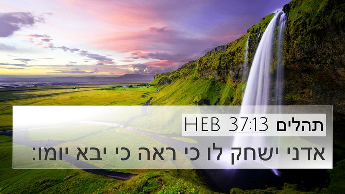 תהלים 37:13 HEB Bible Verse Image