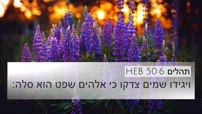 תהלים 50:6 HEB Bible Verse Image