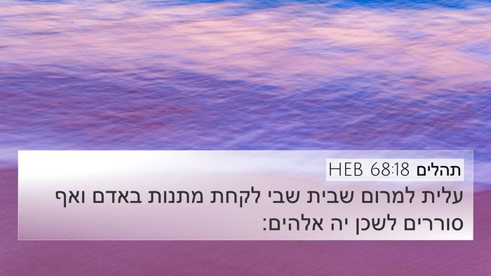 תהלים 68:18 HEB Bible Verse Image