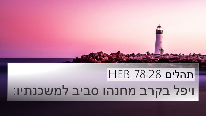 תהלים 78:28 HEB 4K Wallpaper - ויפל בקרב מחנהו סביב - 4K Wallpaper Bible Verse