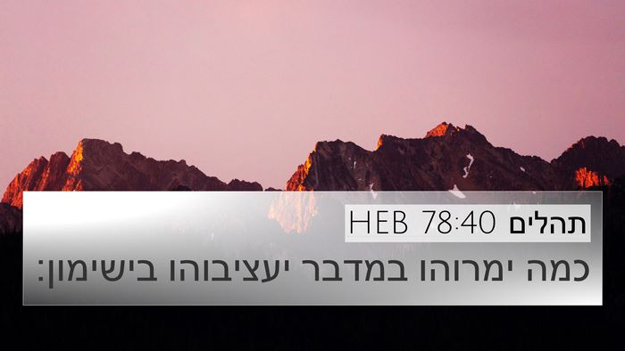 תהלים 78:40 HEB Bible Verse Image