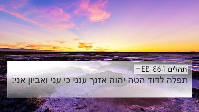 תהלים 86:1 HEB 4K Wallpaper - תפלה לדוד הטה יהוה אזנך - 4K Wallpaper Bible Verse