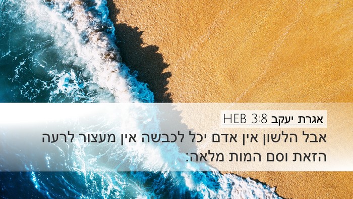 אגרת יעקב 3:8 HEB Desktop Wallpaper - אבל הלשון אין אדם יכל לכבשה - Desktop Bible Verse Wallpaper