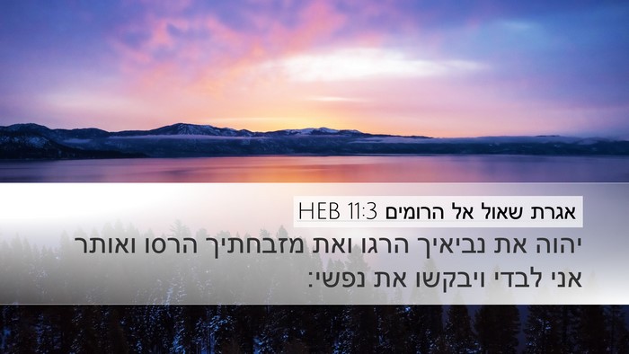 אגרת שאול אל הרומים 11:3 HEB Bible Verse Image